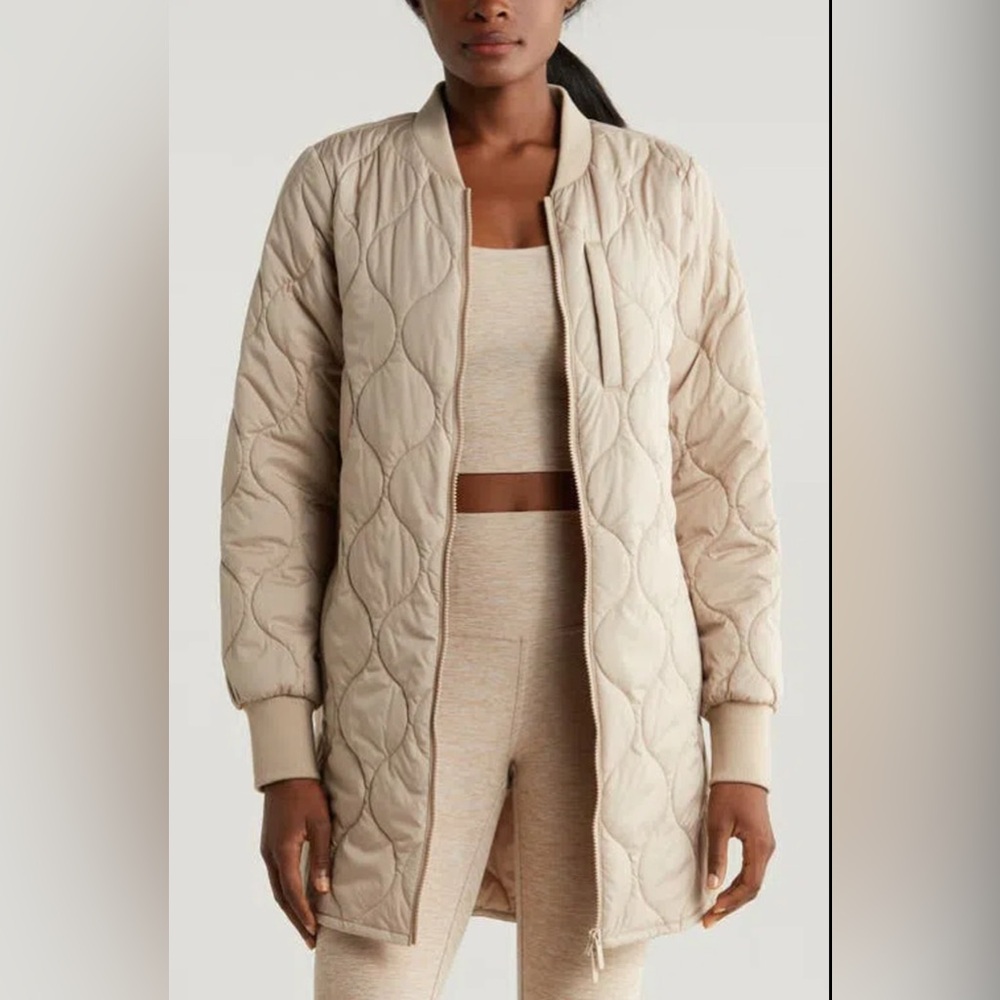 Zella Longline Quilted Jacket, Size S